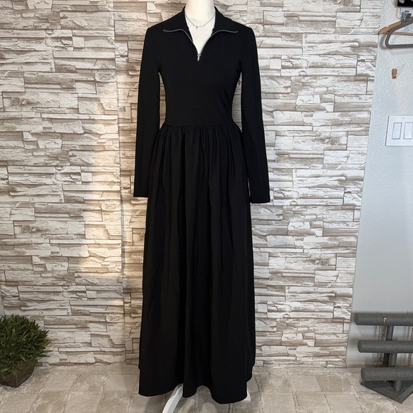 URBAN REVIVO Small Elegant Black Maxi Dress - Picture 4 of 14